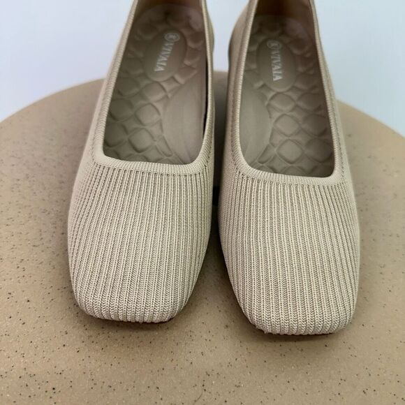 Vivaia Women’s Nude Tan Beige Square-Toe Chunky Heels (Melody Pro) - Picture 6 of 14